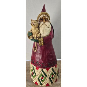 Jim Shore Santa Claus With Cat Figurine B105167 2002 Heartwood Creek